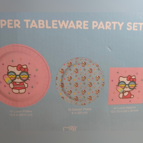Hello Kitty Paper Tableware Set NIB - Picture 3 of 3